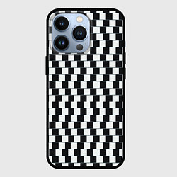 Чехол для iPhone 13 Pro Шахматная Иллюзия Искажения, цвет: 3D-черный