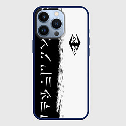 Чехол для iPhone 13 Pro THE ELDER SCROLLS SKYRIM FUS RO DAH ЧЁРНО БЕЛЫЙ, цвет: 3D-тёмно-синий