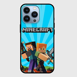 Чехол для iPhone 13 Pro МАЙНКРАФТ ГЕРОИ ИГРЫ MINECRAFT, цвет: 3D-черный