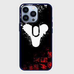 Чехол для iPhone 13 Pro DESTINY 2 RED & WHITE PATTERN LOGO, цвет: 3D-тёмно-синий