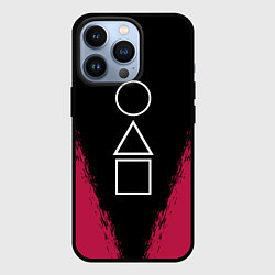Чехол для iPhone 13 Pro Игра в кальмара: Фигуры игры, цвет: 3D-черный