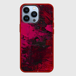 Чехол для iPhone 13 Pro Бордовые мазки в тёмно-красных тонах, цвет: 3D-красный