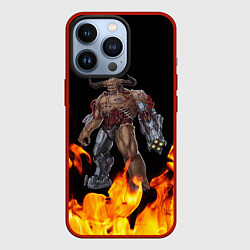 Чехол для iPhone 13 Pro CYBER DEMON КИБЕР ДЕМОН спина, цвет: 3D-красный