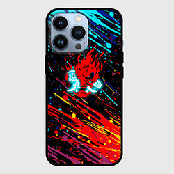 Чехол для iPhone 13 Pro Cyberpunk 2077 Цветные брызги, цвет: 3D-черный