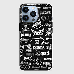 Чехол для iPhone 13 Pro ЛОГОТИПЫ МЕТАЛ ГРУПП METAL BANDS LOGO, цвет: 3D-черный