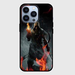 Чехол для iPhone 13 Pro TES SKYRIM DOVAHKIN FLAME ДРАКОНОРОЖДЕННЫЙ, цвет: 3D-черный