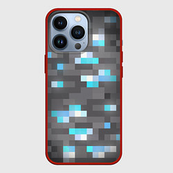 Чехол для iPhone 13 Pro АЛМАЗНАЯ РУДА DIAMOND ORE MINCRAFT, цвет: 3D-красный