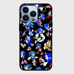 Чехол для iPhone 13 Pro SONIC PATTERN HERO СОННИК, цвет: 3D-черный