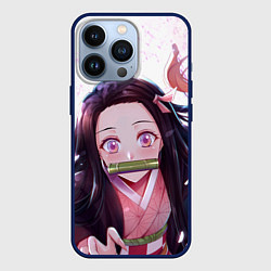 Чехол для iPhone 13 Pro Незуко Камадо Nezuko, цвет: 3D-тёмно-синий