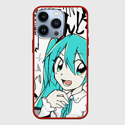 Чехол для iPhone 13 Pro Hatsune Miku Vocaloid, цвет: 3D-красный