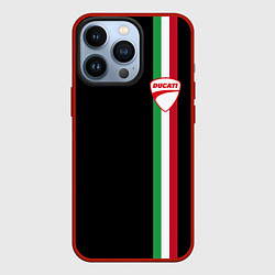 Чехол для iPhone 13 Pro DUCATI MOTOCYCLE ITALY LINE, цвет: 3D-красный
