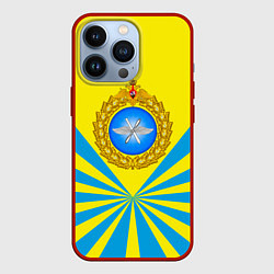 Чехол для iPhone 13 Pro Большая эмблема ВВС РФ, цвет: 3D-красный