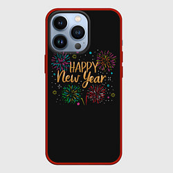 Чехол для iPhone 13 Pro Fireworks Explosinons Happy New Year, цвет: 3D-красный