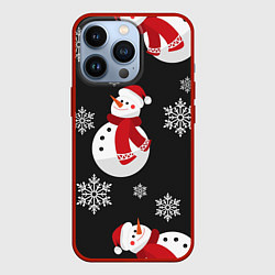 Чехол для iPhone 13 Pro Снеговик!, цвет: 3D-красный