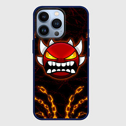 Чехол для iPhone 13 Pro Geometry Dash: Fire Chains, цвет: 3D-тёмно-синий