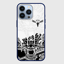 Чехол для iPhone 13 Pro WALHALLA TEAM НА СПИНЕ БЕЛЫЙ ДРАКОН, цвет: 3D-тёмно-синий
