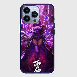 Чехол для iPhone 13 Pro Shogun raiden рассекающая молнию геншин, цвет: 3D-тёмно-синий