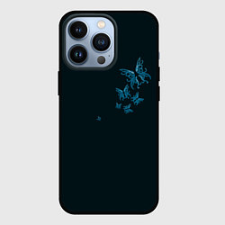 Чехол для iPhone 13 Pro Стая неоновых бабочек, цвет: 3D-черный