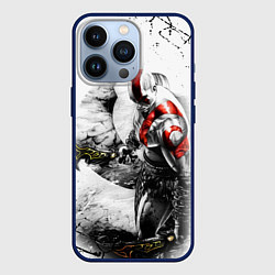 Чехол для iPhone 13 Pro КРАТОС С МЕЧАМИ, БОГ ВОЙНЫ, цвет: 3D-тёмно-синий