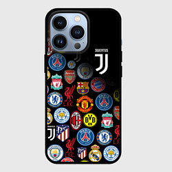 Чехол для iPhone 13 Pro JUVENTUS LOGOBOMBING SPORT, цвет: 3D-черный