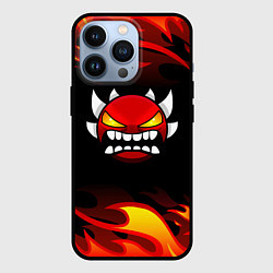 Чехол для iPhone 13 Pro Geometry Dash Fire, цвет: 3D-черный