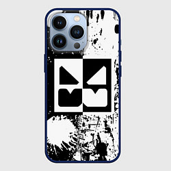 Чехол для iPhone 13 Pro GEOMETRY DASH BLACK & WHITE SMILE, цвет: 3D-тёмно-синий