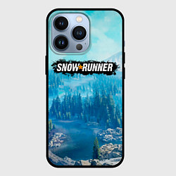Чехол для iPhone 13 Pro SnowRunner СноуРаннер логотип, цвет: 3D-черный