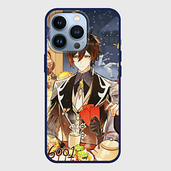 Чехол для iPhone 13 Pro НОВЫЙ ГОД В ГЕНШИН ИМПАКТ, ЗАСТОЛЬЕ, цвет: 3D-тёмно-синий