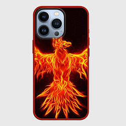 Чехол для iPhone 13 Pro ОГНЕННЫЙ ФЕНИКС FIRE PHOENIX, цвет: 3D-красный