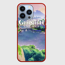 Чехол для iPhone 13 Pro МИР ГЕНШИН ИМПАКТ ТЕВАЙТ GENSHIN IMPACT, цвет: 3D-красный