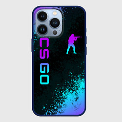Чехол для iPhone 13 Pro CS GO NEON SYMBOL STYLE SKIN КС ГО НЕОН, цвет: 3D-тёмно-синий