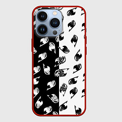 Чехол для iPhone 13 Pro FAIRY TAIL BLACK WHITE ХВОСТ ФЕИ СИМВОЛЫ ЧЁРНО БЕЛ, цвет: 3D-красный