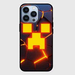 Чехол для iPhone 13 Pro ОГНЕННЫЙ КРИПЕР 3D ПЛИТЫ FIRE CREEPER, цвет: 3D-черный