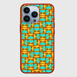 Чехол для iPhone 13 Pro GEOMETRY DASH CLASSIC FACE PATTERN КЛАССИКА, цвет: 3D-красный