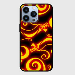 Чехол для iPhone 13 Pro ОГНЕННОЕ ТАТУ ДРАКЕНА DRAKEN FIRE TATTOO, цвет: 3D-черный