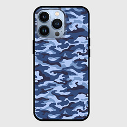 Чехол для iPhone 13 Pro Синий Камуфляж Camouflage, цвет: 3D-черный