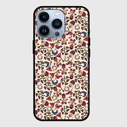 Чехол для iPhone 13 Pro Россия паттерн светлый, цвет: 3D-черный