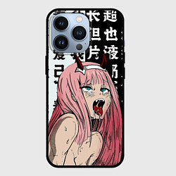 Чехол для iPhone 13 Pro AHEGAO ZERO TWO Зеро ту ахегао, цвет: 3D-черный