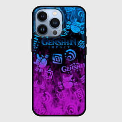 Чехол для iPhone 13 Pro Genshin Impact - Огонь, цвет: 3D-черный