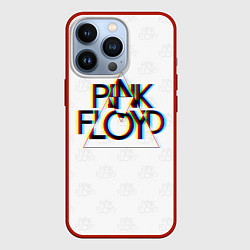 Чехол для iPhone 13 Pro PINK FLOYD LOGO ПИНК ФЛОЙД ГЛИТЧ, цвет: 3D-красный