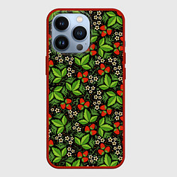Чехол для iPhone 13 Pro Русское Народное Искусство - хохлома, цвет: 3D-красный
