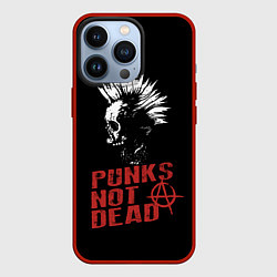 Чехол для iPhone 13 Pro Punks Not Dead, цвет: 3D-красный