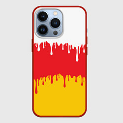 Чехол для iPhone 13 Pro Северная Осетия Алания потёки, цвет: 3D-красный