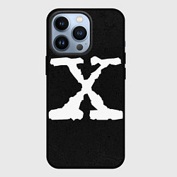 Чехол для iPhone 13 Pro X files logo на чёрном, цвет: 3D-черный