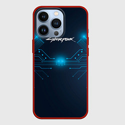 Чехол для iPhone 13 Pro Cyberpunk Неоновая микросхема, цвет: 3D-красный