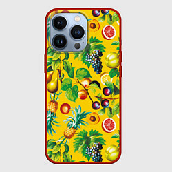 Чехол для iPhone 13 Pro Лето Фрукты, цвет: 3D-красный