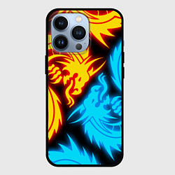 Чехол для iPhone 13 Pro НЕОНОВЫЕ ДРАКОНЫ NEON DRAGONS, цвет: 3D-черный