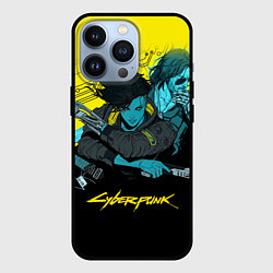 Чехол для iPhone 13 Pro Ви и Джонни Cyberpunk 2077 Vi johnny, цвет: 3D-черный