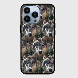 Чехол для iPhone 13 Pro Волки клипарт wolfs, цвет: 3D-черный