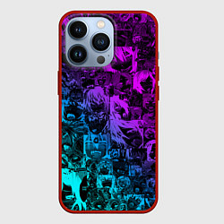 Чехол для iPhone 13 Pro AHEGAO NEON GIRL НЕОНОВЫЙ АХЕГАО, цвет: 3D-красный